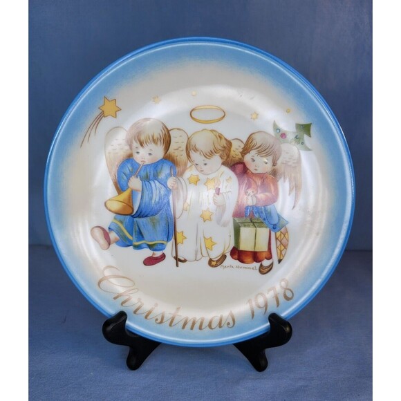 HUMMEL '78 Birthday Plate Christmas Gift 7.25''D Heavenly Trio by Sister Berta - Picture 7 of 12